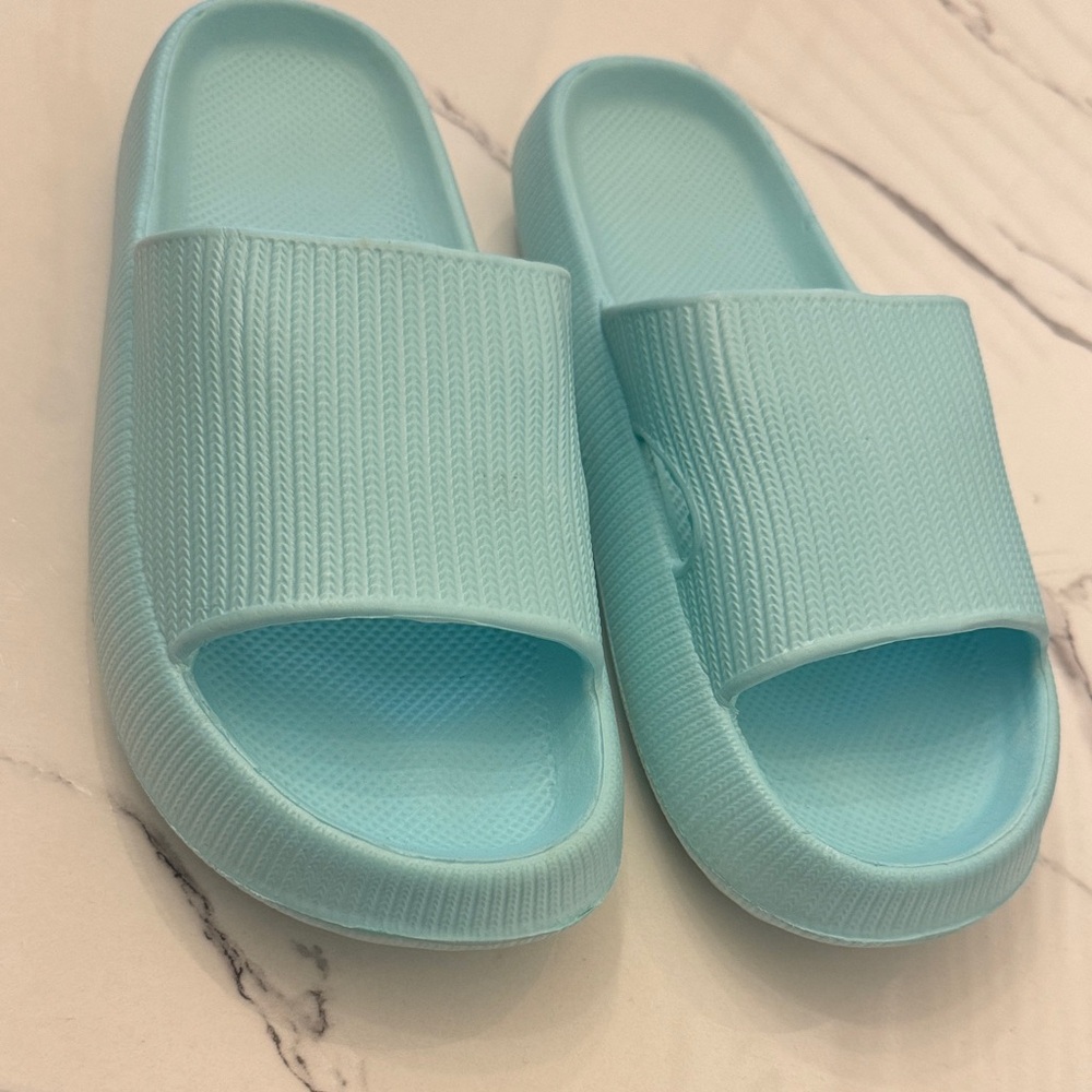 Light Blue Slide Sandals
